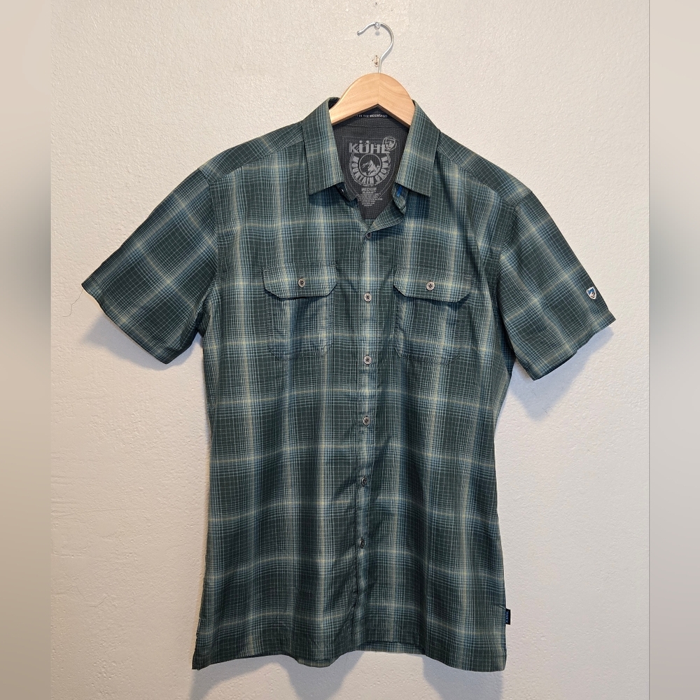 Kuhl Men's Short Sleeve Plaid Button-Down Shirt - Green
